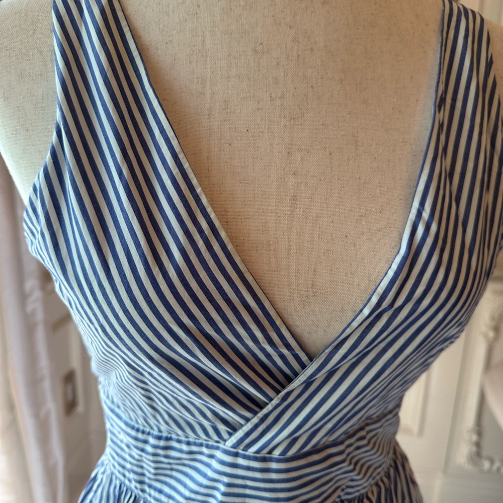 J. Crew Blue and White Striped Dress